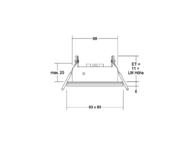 Dimensional drawing Brumberg 45321070 Downlight spot floodlight