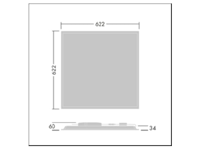 Dimensional drawing Zumtobel BETA3 3200  92934655 Ceiling  wall luminaire BETA3 3200 92934655