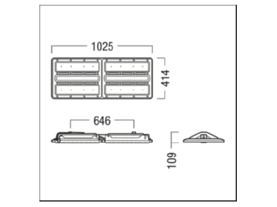 Dimensional drawing Zumtobel CR2PL L50k  42187640 High bay luminaire IP66 CR2PL L50k 42187640