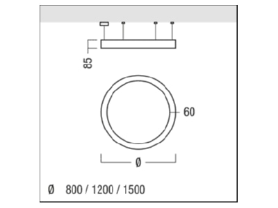 Dimensional drawing Zumtobel SLOIN R DI  42187651 Ceiling  wall luminaire SLOIN R DI 42187651