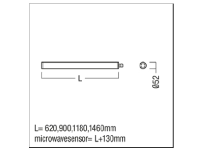 Mazeichnung Zumtobel TLXS1500 840OSLSEVG LED Rohrleuchte 840