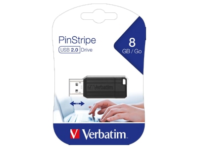 Produktbild 1 Verbatim VERBATIM 49062 USB Stick 8GB Pin Stripe Standard Speed 67x 15 020 142