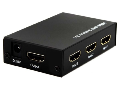 Back view E P Elektrik UHD31 Data switch 3x in 1x out