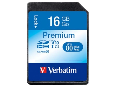 Detailed view Verbatim VERBATIM 43962 SD card 16GB 480min 43962