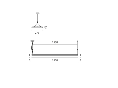 Dimensional drawing Performance in Light 8629461786418 Pendant luminaire 1x62W
