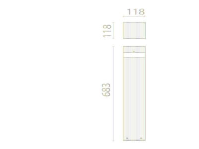 Mazeichnung Performance in Light 306670 LED Pollerleuchte 3000K