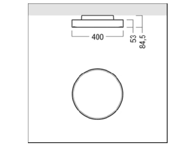 Dimensional drawing Zumtobel ONDA2 D400  42186630 Ceiling  wall luminaire ONDA2 D400 42186630