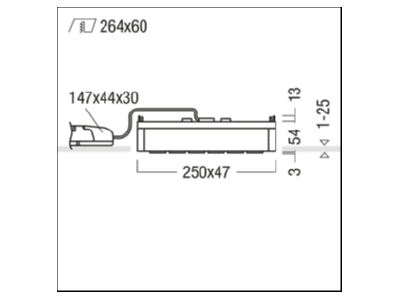 Dimensional drawing Zumtobel SUI DSG6  60211010 Ceiling  wall luminaire SUI DSG6 60211010
