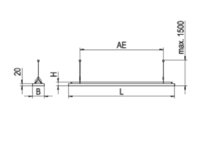 Line drawing Ridi Leuchten LENSES PD  0627806 Pendant luminaire LED not exchangeable LENSES PD 0627806
