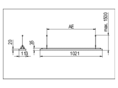 Dimensional drawing Ridi Leuchten LENSES PDI  0637808 Pendant luminaire LED not exchangeable LENSES PDI 0637808