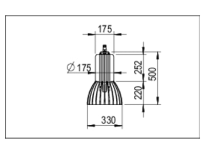 Ma�zeichnung Ridi Leuchten RLS2 NDWS865 SMB2800 LED Hallenstrahler 865