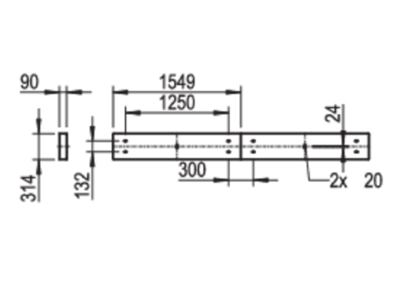Dimensional drawing Ridi Leuchten ABR BWS2 15  0650984 Ceiling  wall luminaire LED exchangeable ABR BWS2 15 0650984