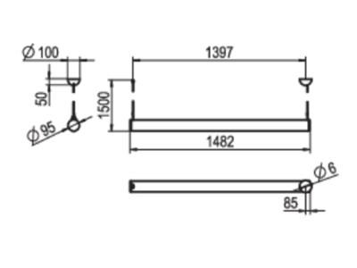 Dimensional drawing Ridi Leuchten PURELIGHT SPG0630514 Pendant luminaire LED exchangeable PURELIGHTSPG0630514